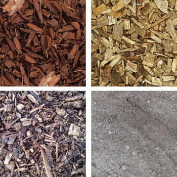 Bark, soil and compost