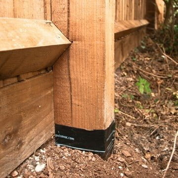 Timber fence post with postsaver