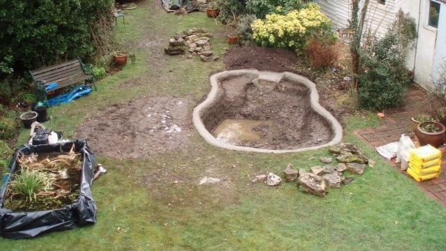 Digging a garden pond