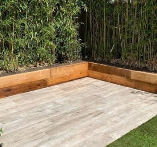 New treated brown softwood sleepers