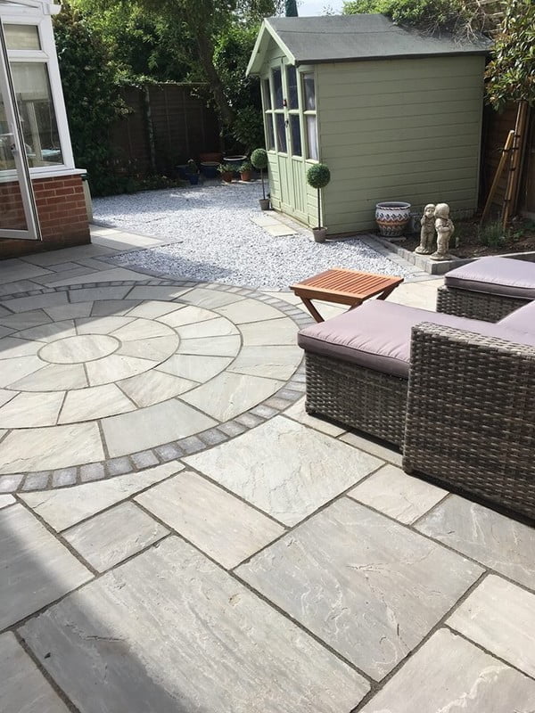 Silver Grey Sandstone patio and circle