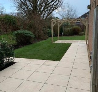 Concept cream paving slabs