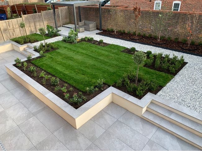 Sierra Grey Porcelain installed by Kebur Sierra Grey Porcelain Stack Bond installed by Kebur