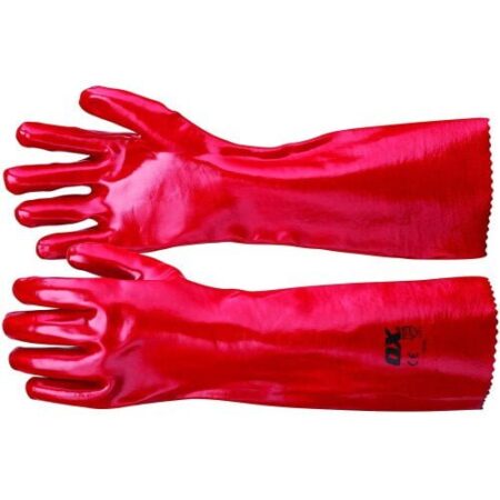 Ox Red PVC Gauntlets