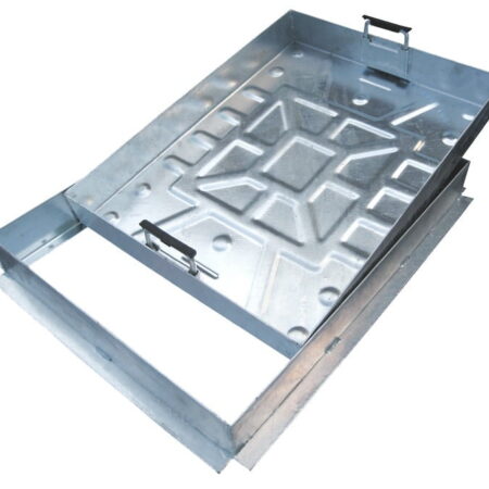 76mm Recessed Block Paving All Steel Manhole Cover 600x450mm