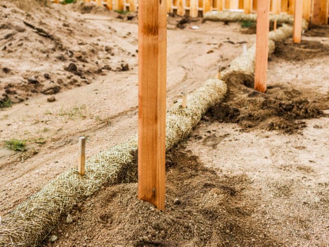Timber fence posts in ground Timber fence posts in ground
