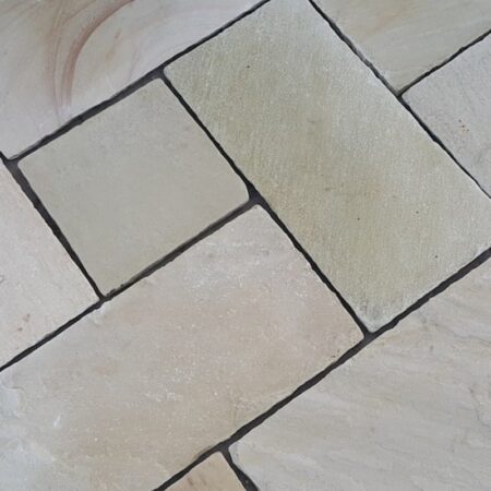 27.75m2 Tumbled Fossil Mint Sandstone Paving to clear