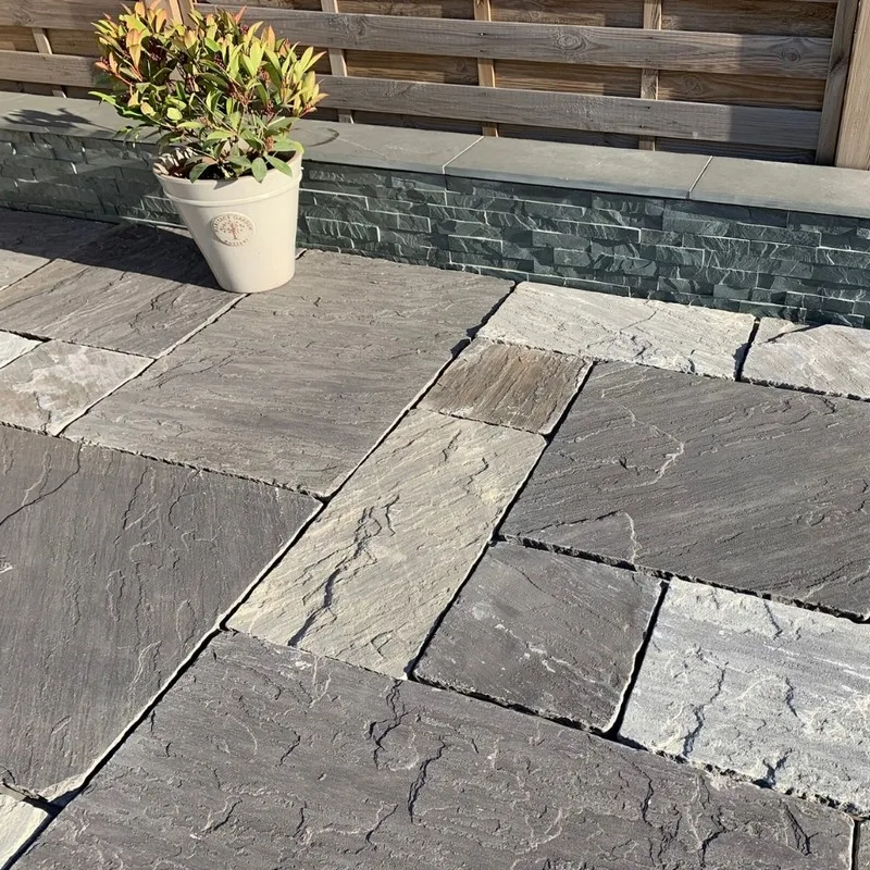 Kebur Tumbled Sagar Black Sandstone Paving - Image 2