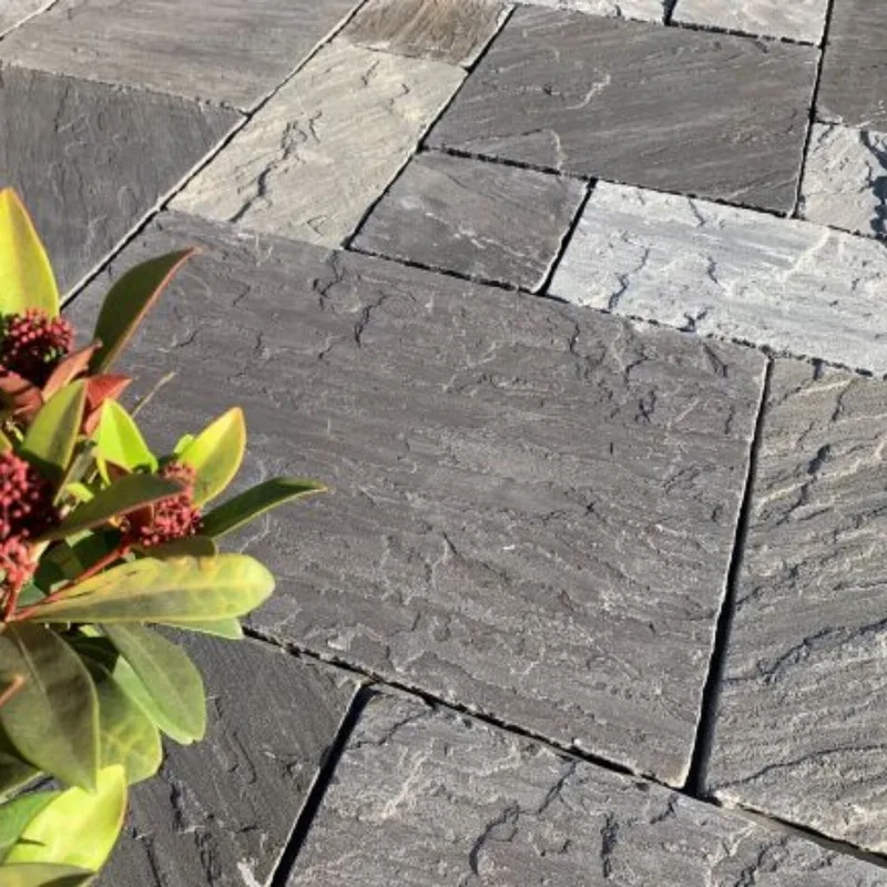 Kebur Tumbled Sagar Black Sandstone Paving