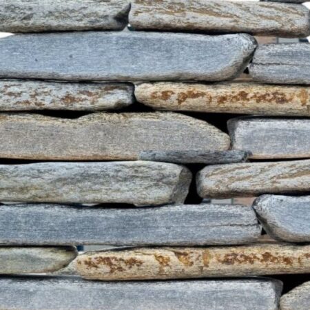 Cropped Grey Quartzite Paddlestone Walling