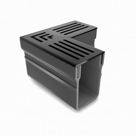 Threshold Drain Corner - Black Aluminium Grating