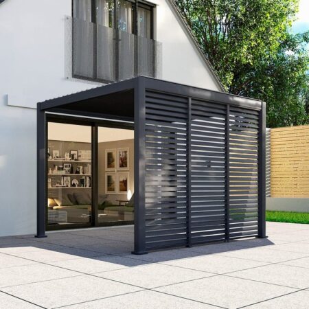 Fortis Graphite Aluminium Louvre Side Panel