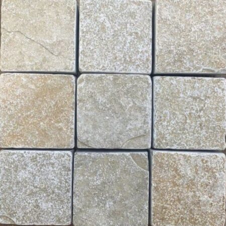 Kebur Tumbled Yellow Limestone Setts 135 x 135mm
