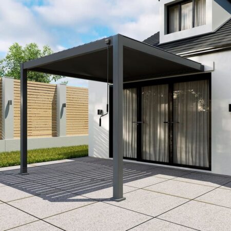 Fortis Graphite Aluminium Pergola (Wall Mounted)