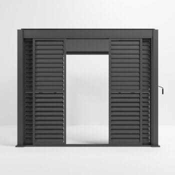 Fortis Graphite Aluminium Shuttered Louvre Sliding Door System